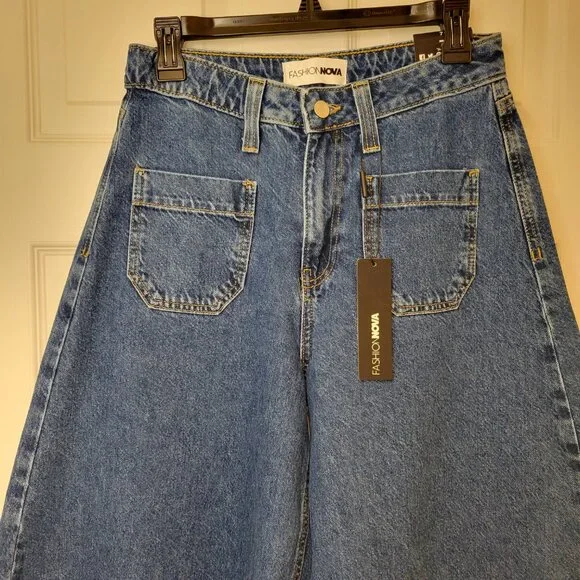 Palazzo High Rise/Waist Jeans NWT Sz 7 - Picture 7 of 12